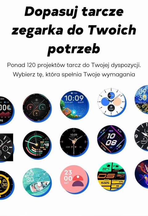 Smartwatch Damski GRAVITY GT12-2 Granatowy Pasek Silikonowy + Czarna Bransoleta