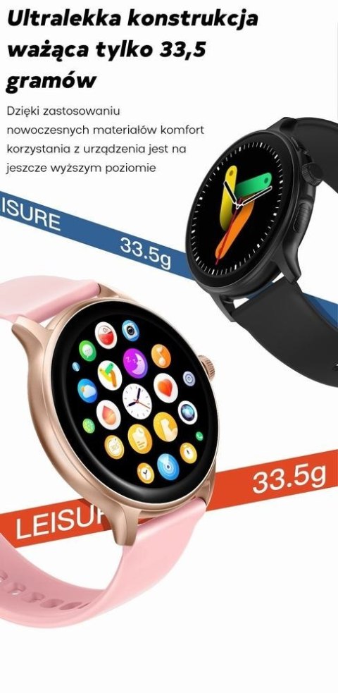 Smartwatch Damski GRAVITY GT12-8 Biały Pasek Silikonowy + Srebrna Bransoleta