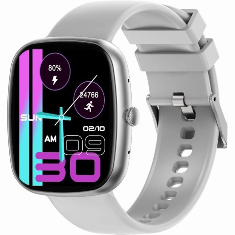 Smartwatch Damski GRAVITY GT18-5 Czarny Pasek Silikonowy + Szary Pasek
