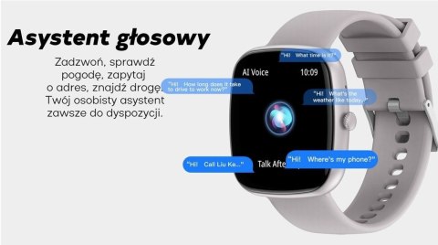 Smartwatch Damski GRAVITY GT18-8 Beżowy Pasek Silikonowy + Biały Pasek