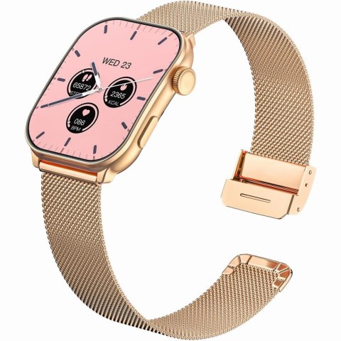 Smartwatch Damski GRAVITY GT28-5 Pasek + Bransoleta Różowe złoto Czarny