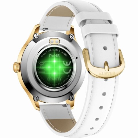 Smartwatch Gravity Biało Złoty 2 Paski GT25-2 PRO