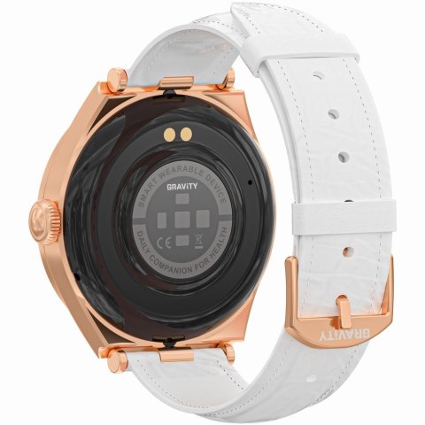 Smartwatch Gravity Różowe Złoto Biały GT25-5