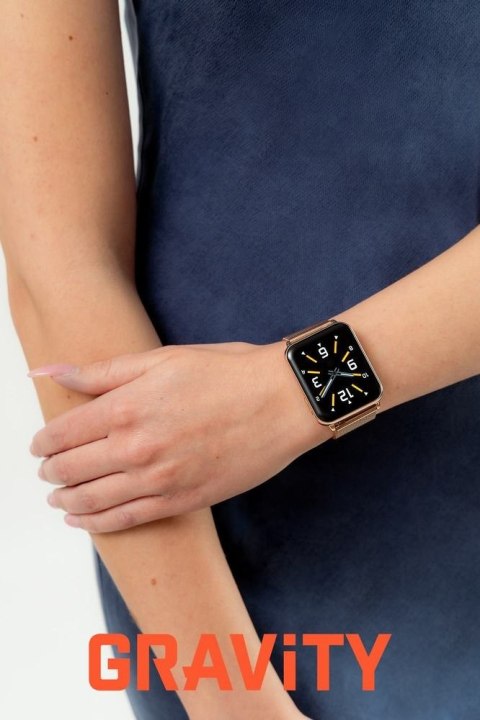Smartwatch Gravity Różowe Złoto Bordowy 2 Paski GT17-6