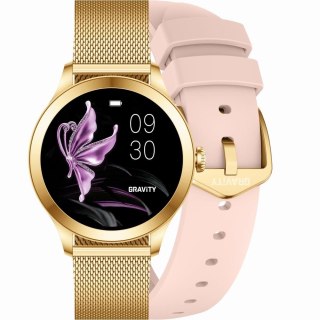 Smartwatch Gravity Różowo Złoty 2 Paski GT25-1 PRO