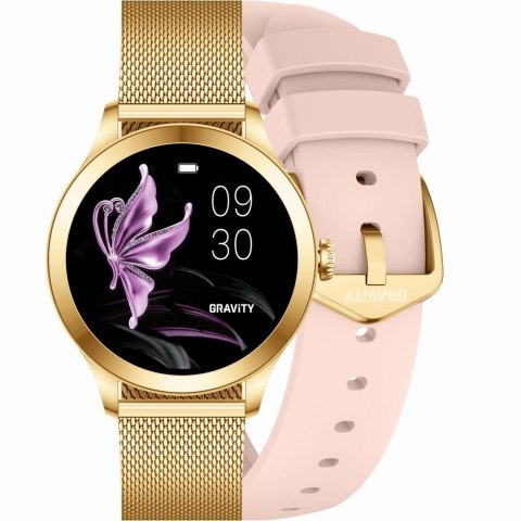Smartwatch Gravity Różowo Złoty 2 Paski GT25-1 PRO