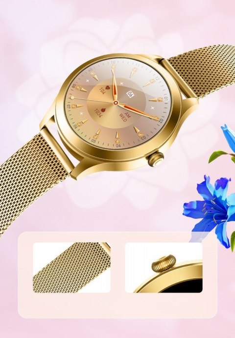 Smartwatch Gravity Różowo Złoty 2 Paski GT25-1 PRO