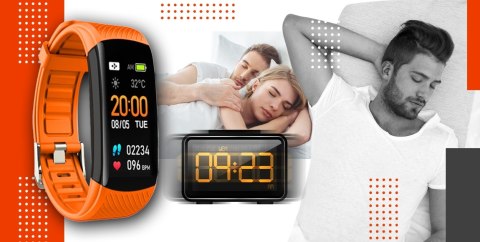 Smartwatch GIEWONT Czarno Pomarańczowy 2 Paski GW200-9
