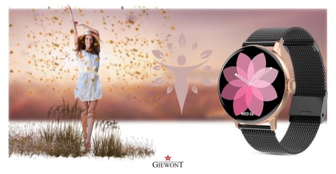 Smartwatch Damski GIEWONT Różowe Złoto Czarny GW330-4