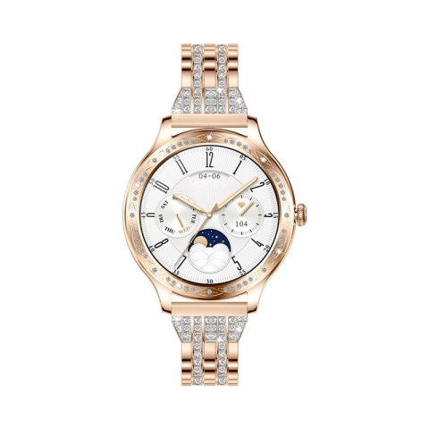 Smartwatch Damski VELTORI VT350-1 Bransoleta Różowe Złoto